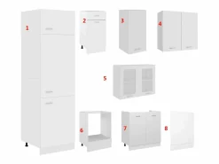 vidaxl Conjunto de armarios de cocina de 8 piezas 