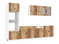 vidaxl Conjunto de armarios de cocina de 7 piezas "Porto" de madera vieja de ingeniería