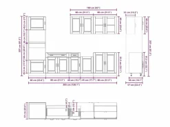 vidaxl Conjunto de armarios de cocina de 7 piezas "Porto" de madera vieja de ingeniería