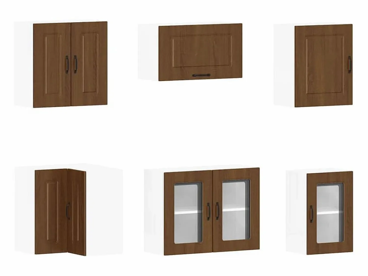 New Conjunto de armarios de cocina de 11 piezas "Kalmar" de madera de ingeniería de roble marrón Cocina Completa