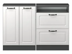 Discount Conjunto de armarios para techo inclinado casa de campo blanca/antracita 120x46x81.6 rion Armario Para Buhardilla
