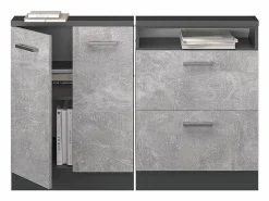 Discount Conjunto de armarios para techo inclinado hormigón/antracita 120x46x81.6 rion Armario Para Buhardilla