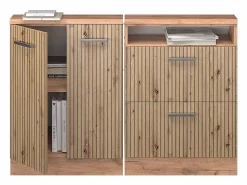 Online Vicco Conjunto de armarios para techo inclinado roble artesanal/roble dorado 120x46x81.6 rion Color natural claro