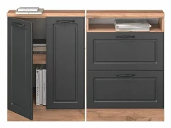Vicco Conjunto de armarios para techo inclinado antracita casa de campo/roble kraft dorado 120x46x81.6 rion