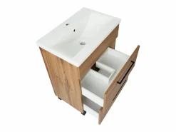 Best Conjunto de baño 60 cm Armario con lavabo Roble Wotan Sol Wotan Marru00f3n