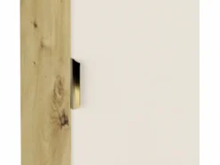 Conjunto de baño 100 cm Cashmere / Roble Nogal Armario con encimera y estantería + Columna Orio