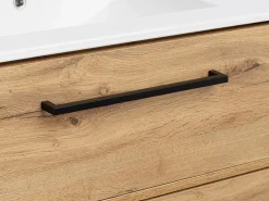 Discount Conjunto de baño 80 cm Vivien Roble Wotan Columna Armario con espejo Marru00f3n