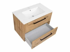 Conjunto de baño 80 cm Vivien Roble Wotan Armario con espejo