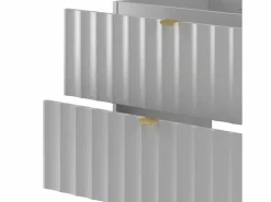 Clearance Conjunto de baño 140 cm Armario con encimera Estantería Frentes ranurados Arcos Mueble De Lavabo