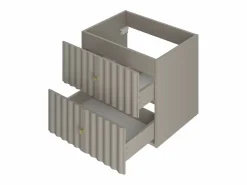 Hot Conjunto de baño de cachemira 80 cm Armario con encimera y estantería Frentes ranurados Aqua Beige
