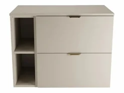 Discount Conjunto de baño de cachemira de 80 cm. Armario con encimera y estantería Orio. Mueble De Lavabo
