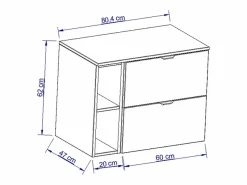 Discount Conjunto de baño de cachemira de 80 cm. Armario con encimera y estantería Orio. Mueble De Lavabo