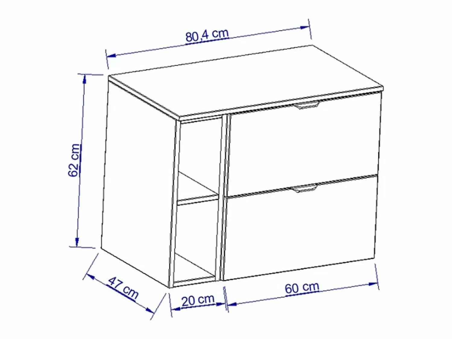 Discount Conjunto de baño de cachemira de 80 cm. Armario con encimera y estantería Orio. Mueble De Lavabo