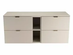 Online Conjunto de baño de cachemira 140 cm Armario con encimera y estantería Orio Mueble De Lavabo
