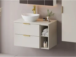 Online Conjunto de baño de cachemira 80 cm Armario Estantería Encimera Pile Beige