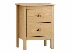 Conjunto de cabecero de 155x45cm y Dos mesitas de Noche de 2 cajones en Madera Maciza en color Miel-Roble