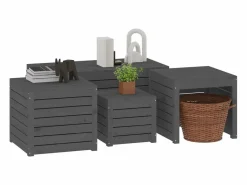 Outlet Conjunto de caja de jardín 4 piezas de madera maciza de pino Armario De Jardín