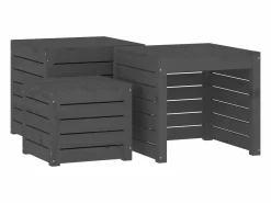 Outlet Conjunto de caja de jardín 4 piezas de madera maciza de pino Armario De Jardín