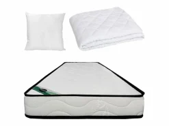 Online NATUREA Conjunto de cama 90 x 190 cm colchón de espuma + edredón + 1 almohada - KANANI de Blanco