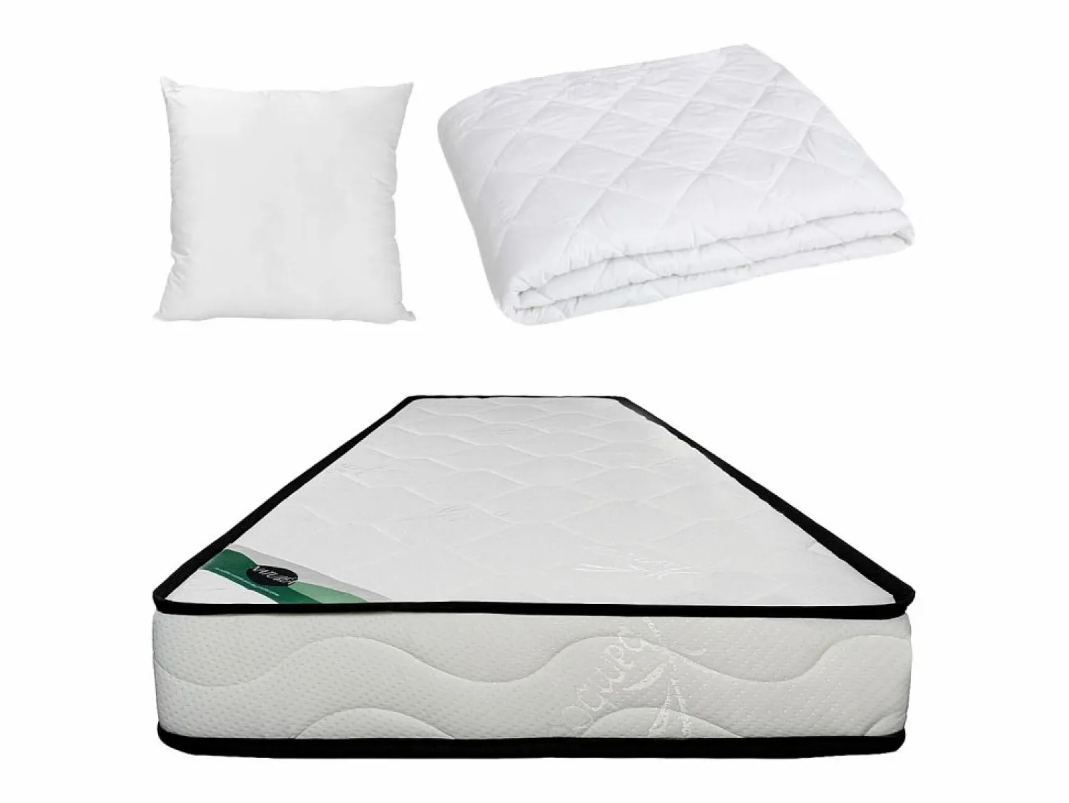 Online NATUREA Conjunto de cama 90 x 190 cm colchón de espuma + edredón + 1 almohada - KANANI de Blanco