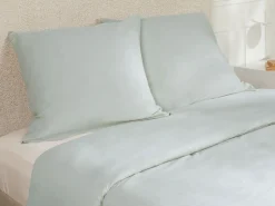 Hot Conjunto de cama de satén 108 hilos/cm² - Funda nórdica 220 x 240 cm + 2 fundas de almohada 63 x 63 cm - Beige - TALORA de Ropa De Cama|Juego De Sábanas