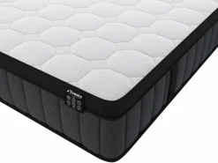 Online Ysmée Conjunto de canapé abatible de 140 x 190 cm colchón híbrido de muelles 7 zonas espuma viscoelástica 25 cm de grosor TOLCA YSMÉE Color natural claro