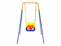 Discount Conjunto de Columpios 3 en 1 para Niños SucceBuy, Soporte Metálico Plegable, 4 Sacos de Arena para Patio, Carga 54,43 kg Columpio
