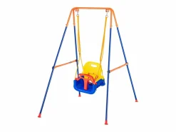 Discount Conjunto de Columpios 3 en 1 para Niños SucceBuy, Soporte Metálico Plegable, 4 Sacos de Arena para Patio, Carga 54,43 kg Columpio