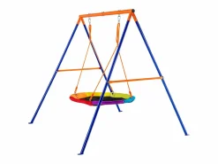 Conjunto de Columpios SucceBuy de Jardín Asiento 102 cm Carga 199,6 kg, Soporte Metálico, Cuerda Ajustable para Patio
