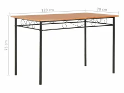 Online Conjunto de comedor 7 piezas MDF y acero marrón Mesa Alta