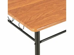 Online Conjunto de comedor 7 piezas MDF y acero marrón Mesa Alta