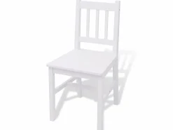 New vidaxl Conjunto de comedor 5 piezas madera de pino Blanco