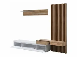 Online Conjunto de Comedor Con Mesa Tv y Panelado 250x200 cm - y Roble Mueble Tv