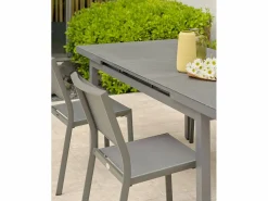 Dcb Garden Conjunto de comedor de 4 plazas en aluminio