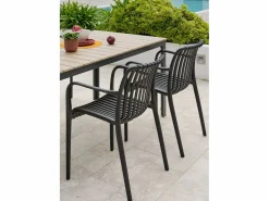 Dcb Garden Conjunto de comedor de jardín 4 plazas de aluminio