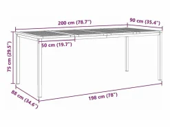 vidaxl Conjunto de Comedor de Jardín 9 pcs Madera de Acacia Sólida