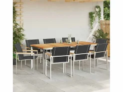 vidaxl Conjunto de Comedor de Jardín 9 pcs Madera de Acacia Sólida