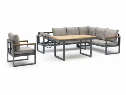 Dcb Garden Conjunto de comedor de jardín de 7 plazas en aluminio Gris antracita
