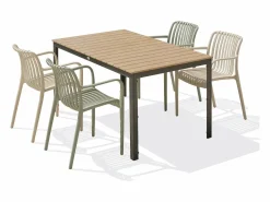 Hot Conjunto de comedor de jardín 4 plazas de aluminio Comedores De Jardín
