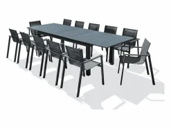 Dcb Garden Conjunto de comedor de jardín 12 plazas de aluminio