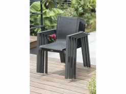 Dcb Garden Conjunto de comedor de jardín 8 plazas de aluminio Gris antracita