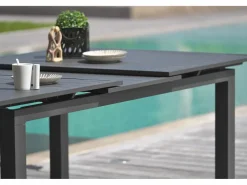 Dcb Garden Conjunto de comedor de jardín 8 plazas de aluminio Gris antracita