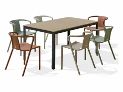 Dcb Garden Conjunto de comedor de jardín 6 plazas de aluminio