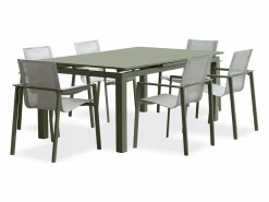 Dcb Garden Conjunto de comedor de jardín 6 plazas de aluminio