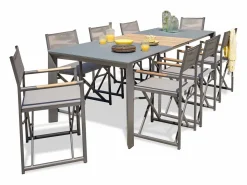 Paris Garden Conjunto de comedor de jardín 8 plazas de aluminio