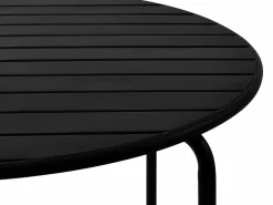 Outlet Conjunto de comedor jardín de metal - una mesa D.110cm y 4 sillas apilables - - MIRMANDE Comedores De Jardín