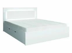 Meublorama Conjunto de dormitorio NOFI - Cama 140x200 cm con somier, 2 cajones, mesitas de noche, armario y cómoda -