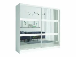 Meublorama Conjunto de dormitorio NOFI - Cama 180x200 cm con somier, 2 cajones, mesitas de noche, armario y cómoda -
