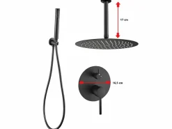 MIRLO Conjunto de ducha empotrada techo monomando SLIGO mate Ø 25cm