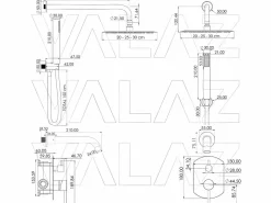 Valaz Conjunto de ducha empotrada monomando redonda ROMA oro cepillado Ø 20cm